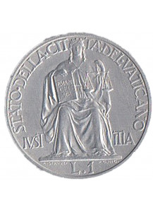 1949 - 1 Lira Pio XII Giustizia seduta con Vangelo e Bilancia QFdc/Fdc
